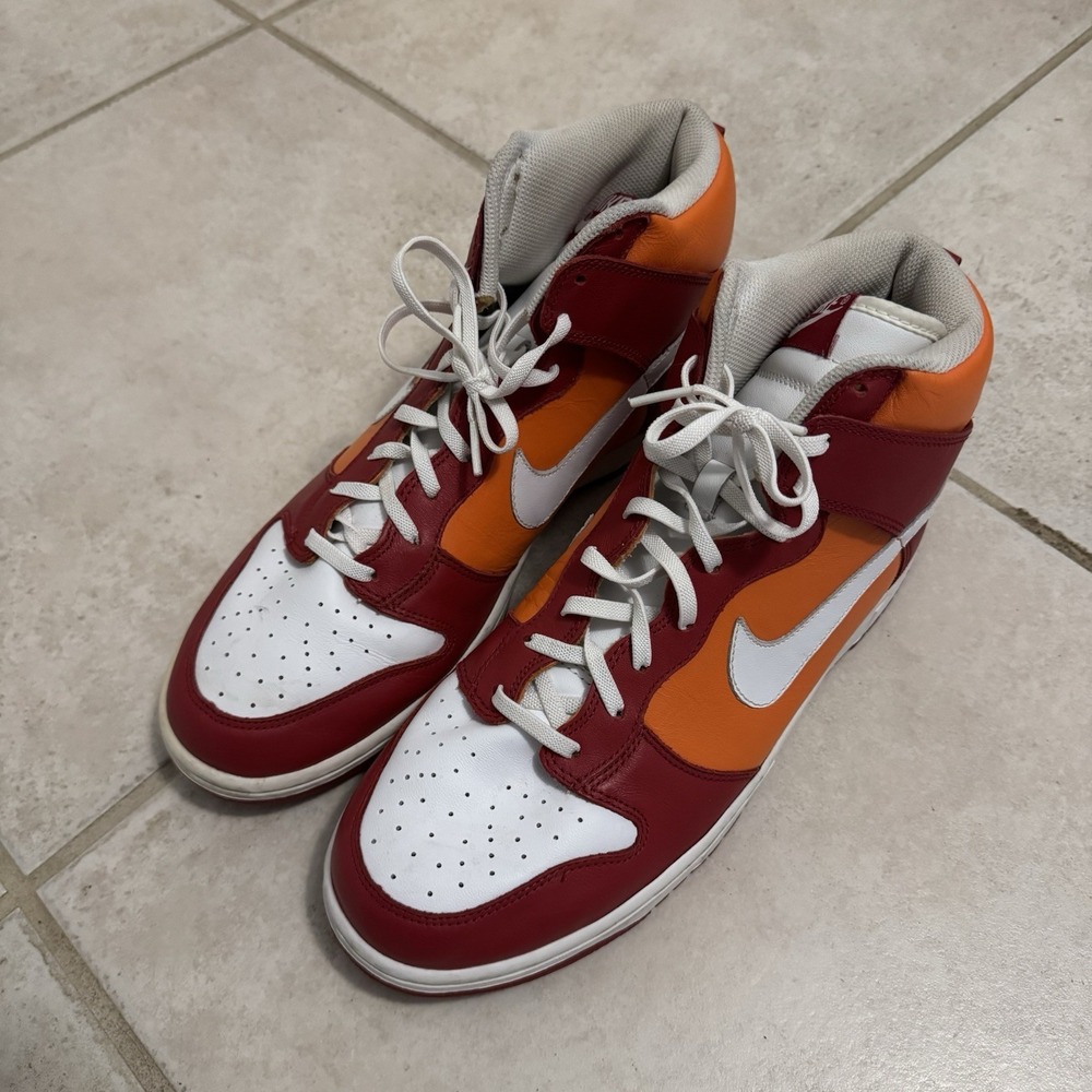 Nike Dunk High Varsity Red Orange Blaze 2007 Men's Size 12 309432-612 Vintage